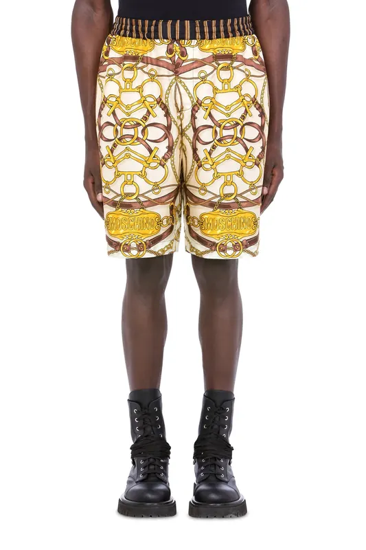 Moschino Military Teddy Scarf Twill Bermuda Shorts White Maat: 46 | Korte Broeken Outlet | Heren | Wit