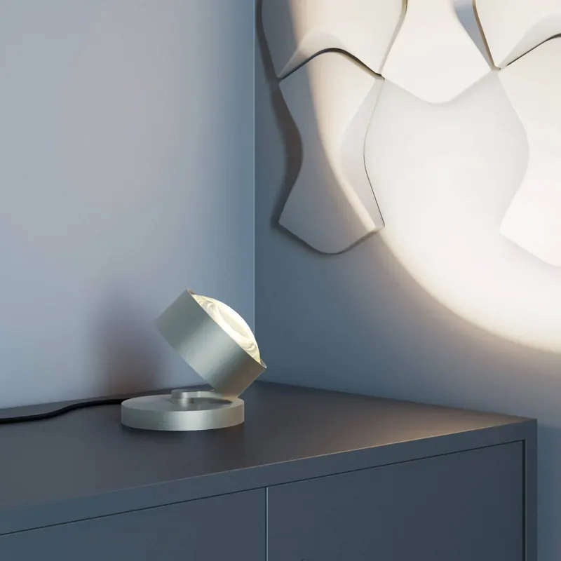 Kierunkowa lampa stołowa Puk Maxx Spot, nikiel matowy