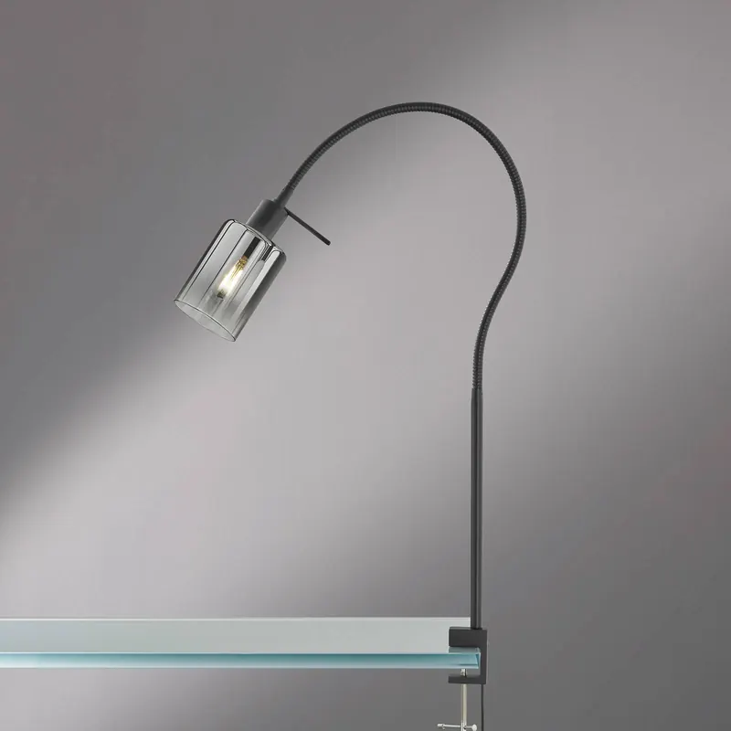 Lampa z klipsem Iska ze szklanym kloszem