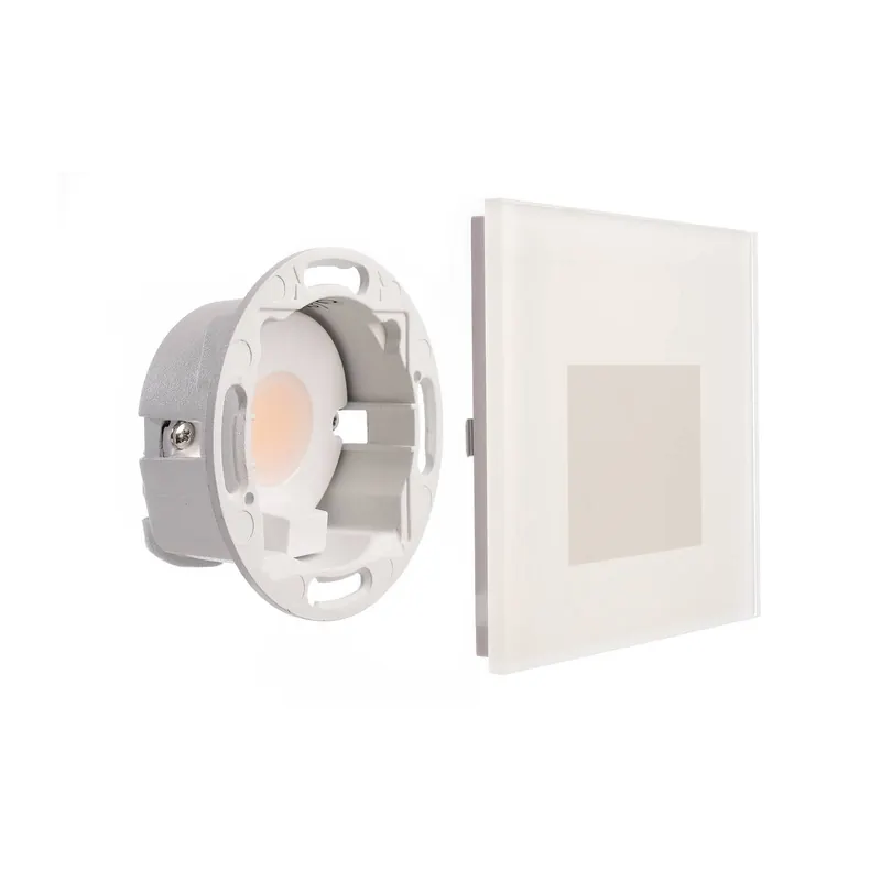 Oprawa wpuszczana ścienna LED SET Alwaid, szkło matowe, 8 x 8 cm, 2 700 K
