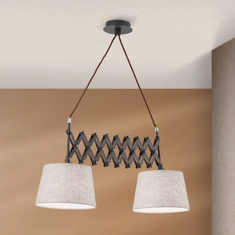 Lampa wisząca Factory nożycowa, 2-punktowa