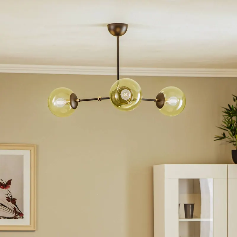 Lampa sufitowa Itoris, 3-punktowa, czarna/złota