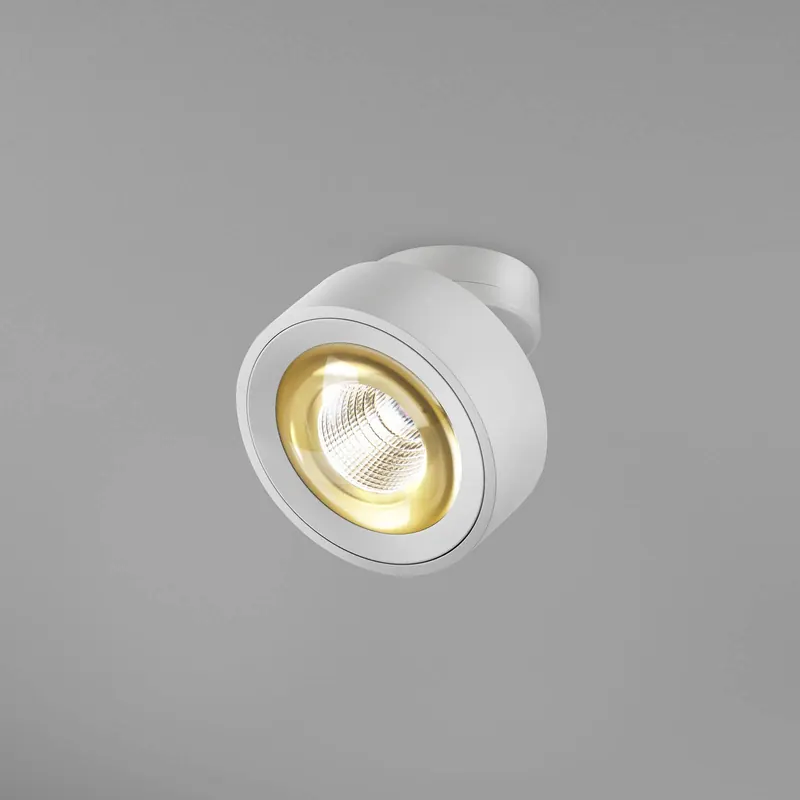 EGG DLS spot LED Clippo Optic, biały/złoty, Ø 12 cm, DTW