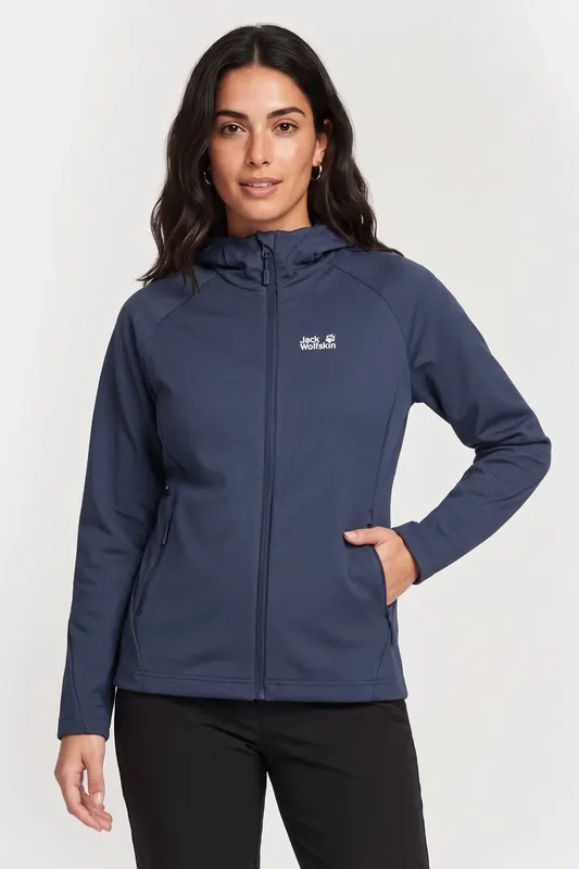 Jack Wolfskin Hike With Me Hoody Midnight Sky Maat: S | Lichte Jassen Outlet | Dames | Blauw