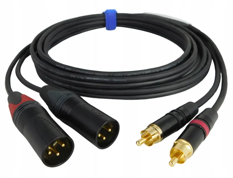 Sommer Peacock 2xXLR Męskie 2xRCA Neutrik 1m