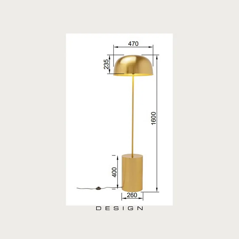 Lampa stojąca KARE Loungy, złota, metalowa, 160 cm, E27