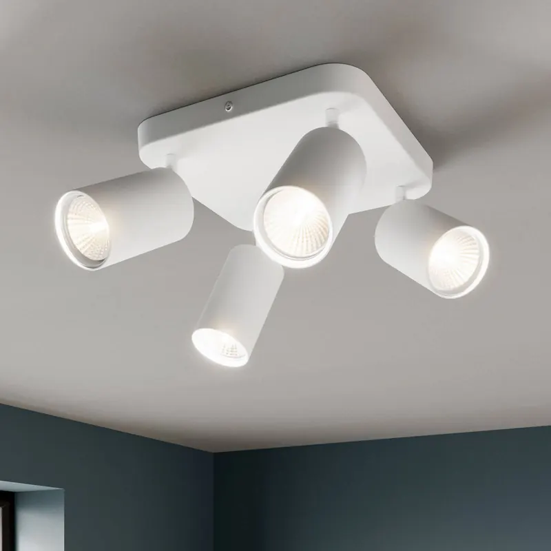 Lampa sufitowa Eye Spot 4-punktowa kwadratowa, biała