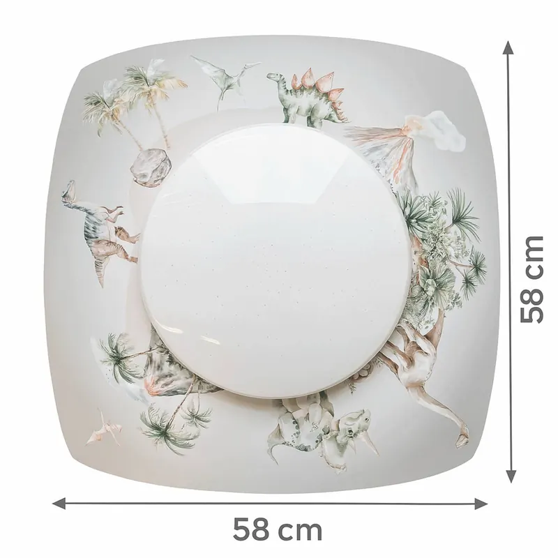 Lampa sufitowa LED Jurassic Starlight, biała/kolorowa, długość 58 cm