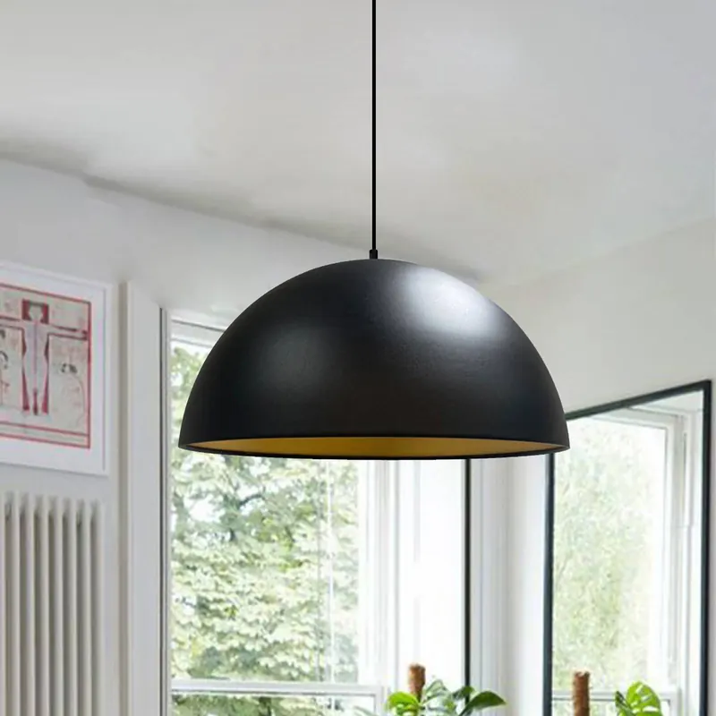 Lampa wisząca Lipeo, czarny/złoty, Ø 40 cm, metal, E27