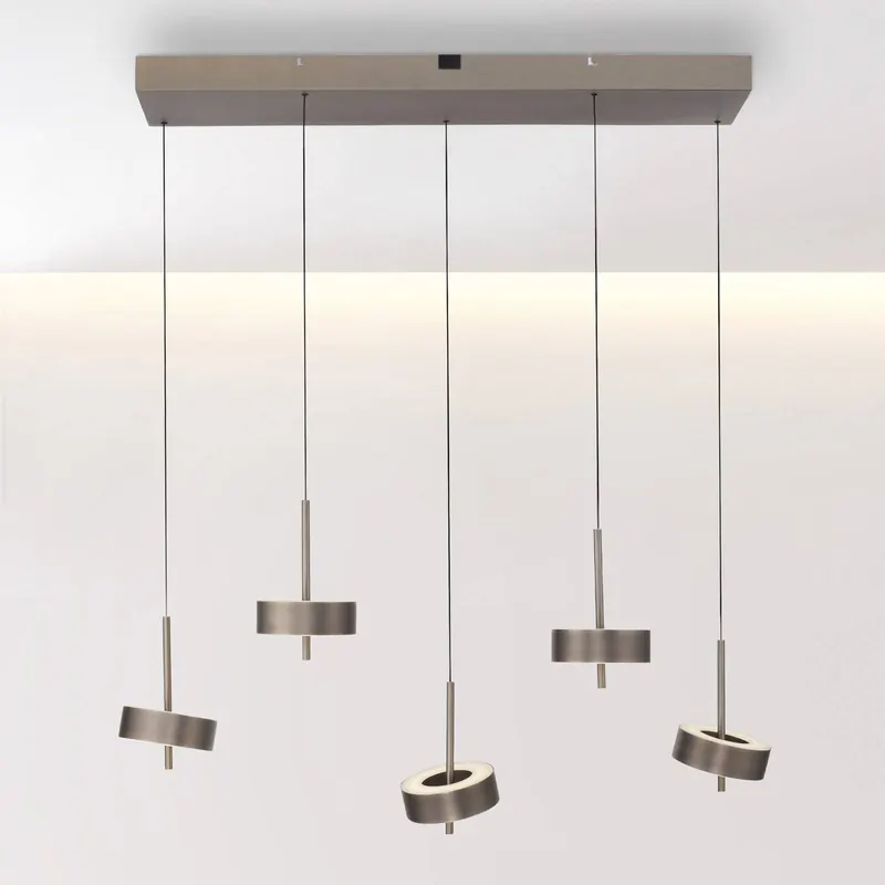 Paul Neuhaus Smart LED lampa wisząca Q-Rotate ciemny brąz 5-punktowa
