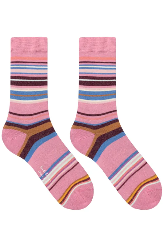 Paul Smith Sock Henrietta Stripe Pink Maat: OS | Sokken Outlet | Dames | Blauw