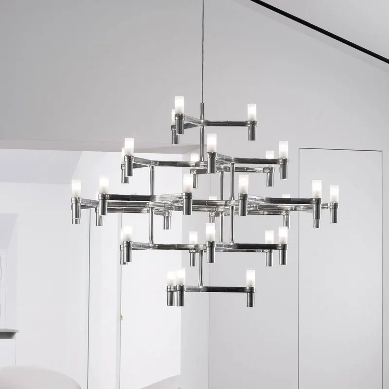 Żyrandol wiszący Nemo Crown Major 30-punktowy, aluminium