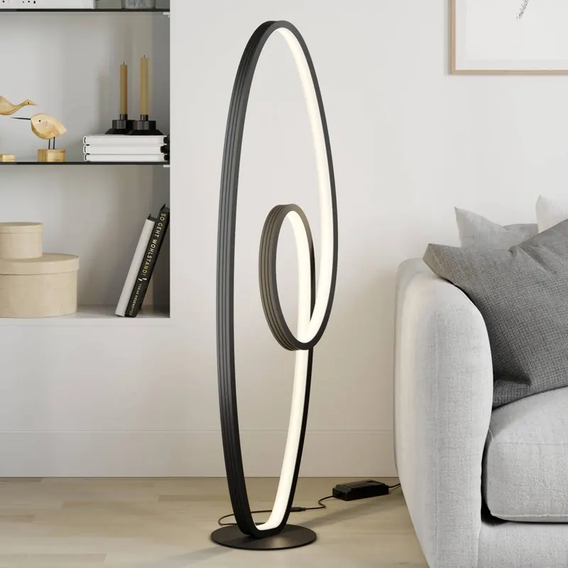 Lucande lampa stojąca LED Bronwyn, 122cm, antracyt, aluminium
