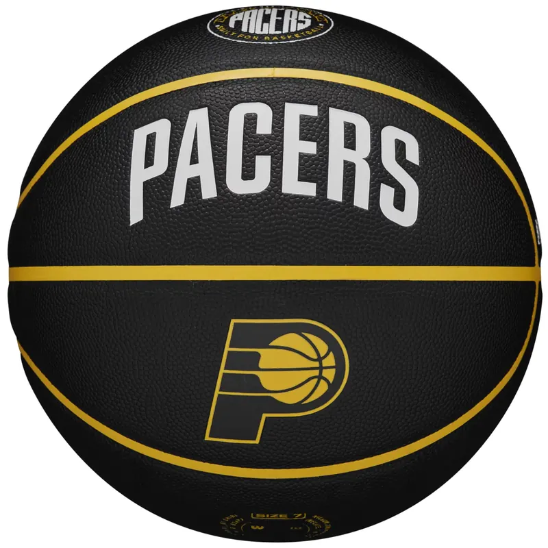 Wilson NBA Team City Collector Indiana Pacers Ball WZ4016412ID, Unisex, Czarne, piłki do koszykówki, Skóra kompozytowa, rozmiar: 7