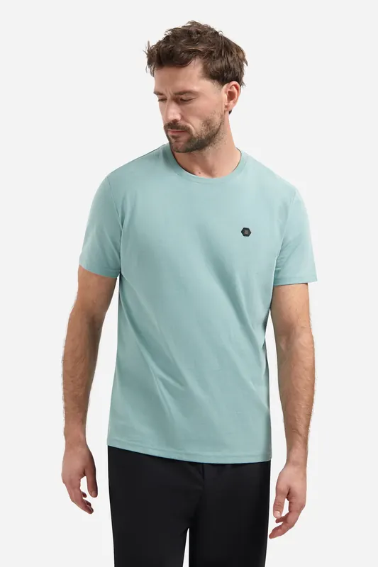 No Excess T-shirt Crewneck Peached Seablue Maat: M | Basic T-Shirts Outlet | Heren | Blauw
