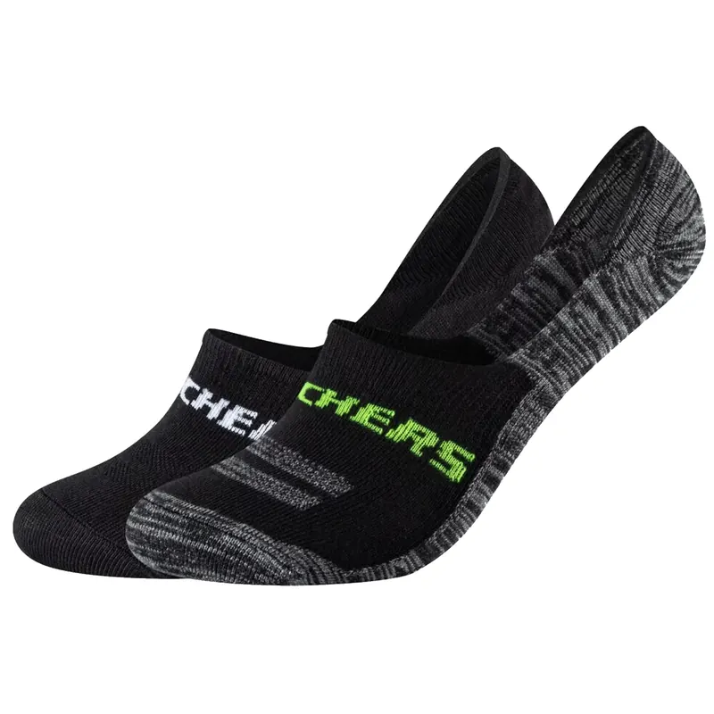 Skechers 2PPK Mesh Ventilation Footies Socks SK44008-9997, Unisex, Czarne, skarpetki, bawełna, rozmiar: 35-38