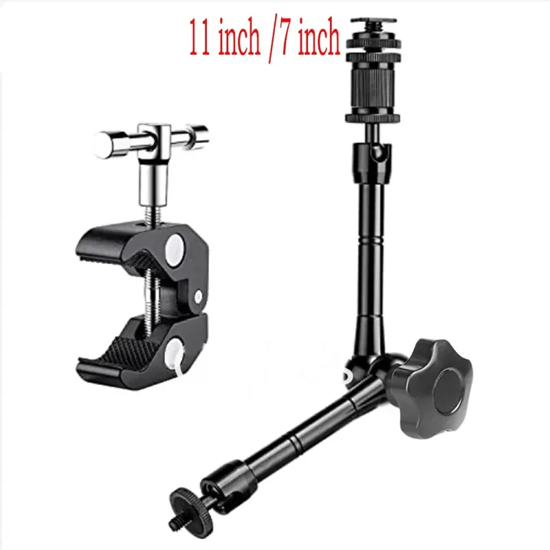 7-calowe lub 11-calowe przegubowe magiczne ramię + super zacisk do aparatu DSLR do monitora LCD, akcesoria do kamery LED Video Light
