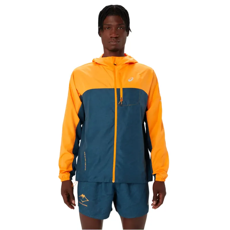 ASICS Fujitrail Packable Windbreaker 2011C991-800, Męskie, Żółte, kurtki, poliester, rozmiar: S