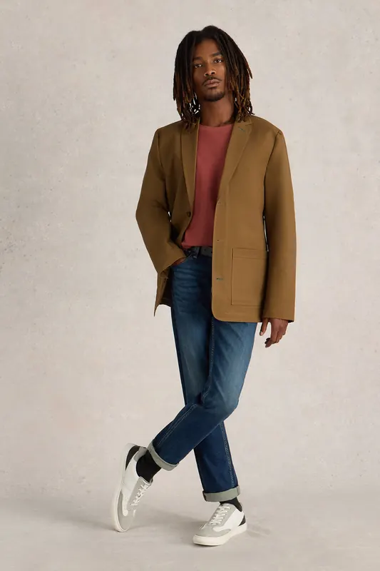 White Stuff Chiltern Blazer Mid Tan Maat: 46 | Blazers Outlet | Heren | Bruin