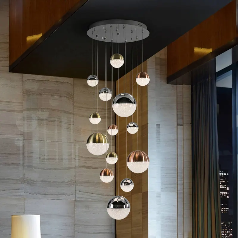 Lampa wisząca LED Sphere, 14 świateł, ściemniana, Ø 60 cm, multicolor
