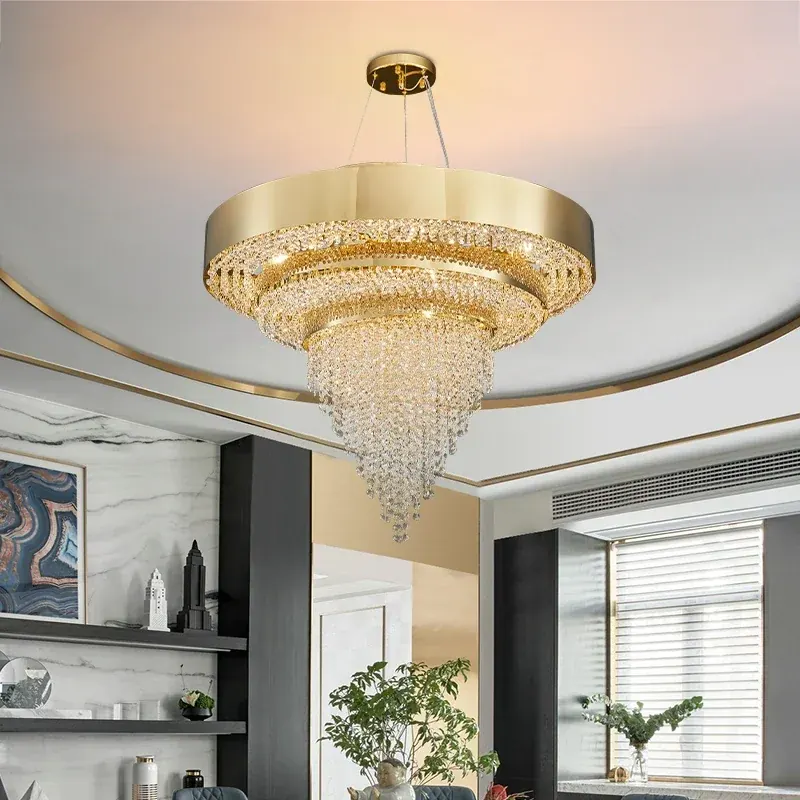 Luksusowe kryształowe żyrandole LED włoskie wzory nowoczesne lampy wiszące do salonu jadalni domu restauracji oprawy oświetleniowe