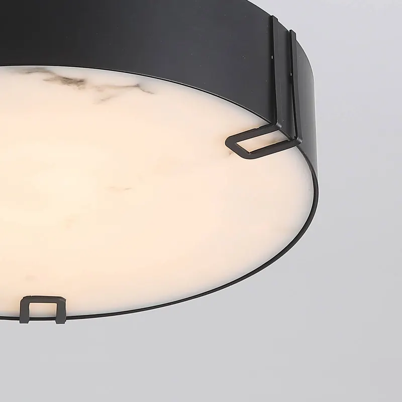 Lampa sufitowa LED Marmo, czarna, metalowa, IP44, 3 000 K