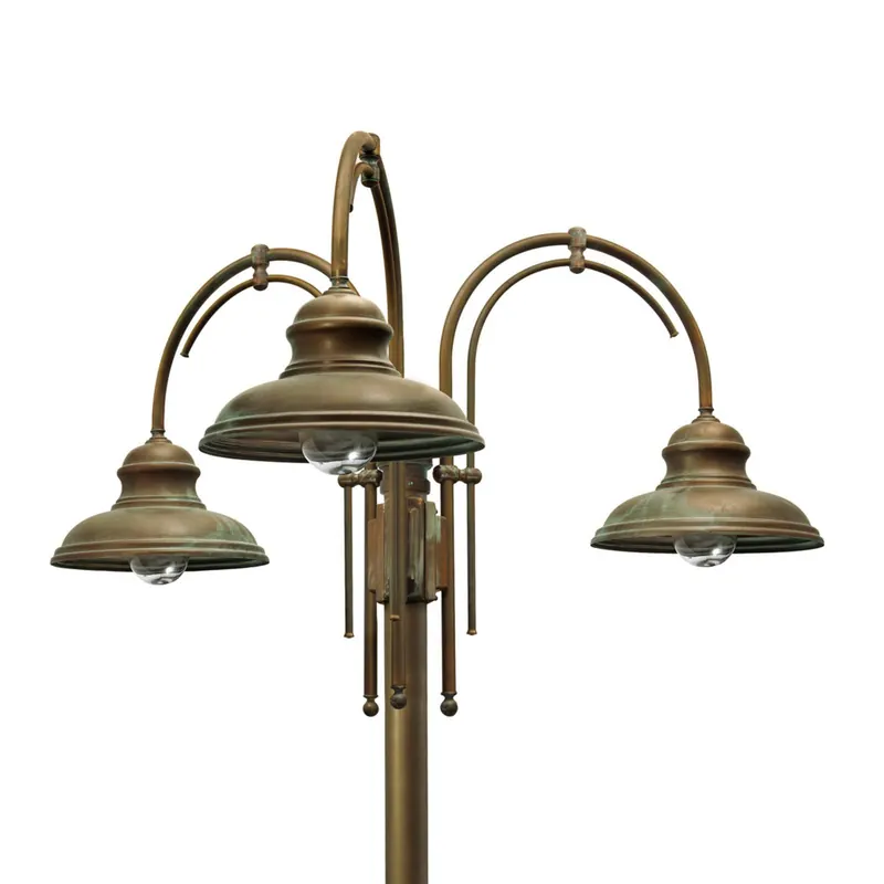 Lampa na maszt Luca mosiądz antyczna miedź 3-pkt.