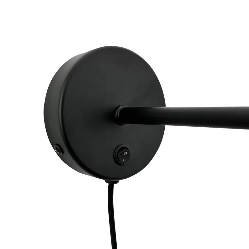 Dyberg Larsen lampa ścienna Stoke, czarny, Ø 20 cm, metal