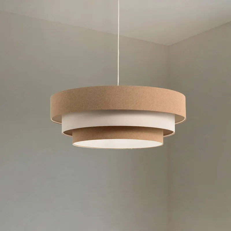 Lampa wisząca Triniti, beżowy/kremowy, Ø 60 cm, tekstylna