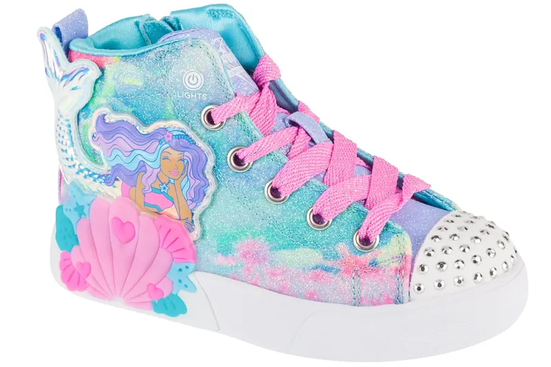 Skechers Seashell Magic - Mermaid Sea 314326L-BLMT, Dla dziewczynki, Niebieskie, trampki, syntetyk, rozmiar: 28