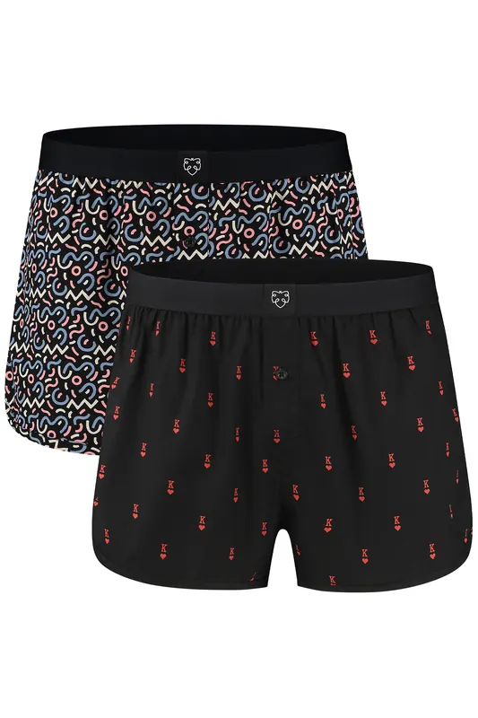 A-DAM 2-pack Boxerbrief Multicolor Maat: M | Onderbroeken Outlet | Heren | Zwart