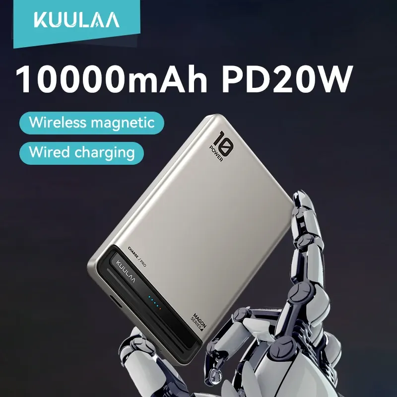 KUULAA 10000Ah Power Bank Magnetyczny Bezprzewodowy 20W Szybkie Ładowanie Przenośna Ładowarka Kompatybilna z MagSafe Do iPhone 17 16 15 Pro Max PowerBank