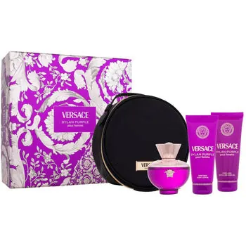 Zestaw prezentowy Versace Dylan Purple EDP 100 ml, balsam do ciała 100 ml, żel pod prysznic 100 ml i kosmetyczka 100 ml