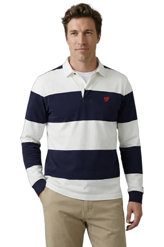 McGregor Rugby 2 Stripes Off White Maat: M | Poloshirts Outlet | Heren | Blauw