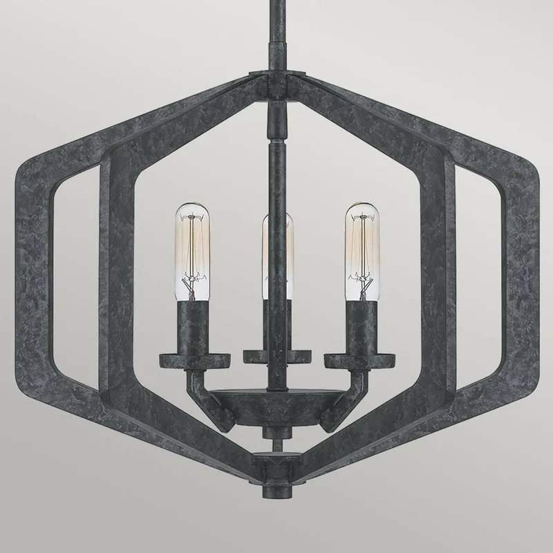 Lampa wisząca Vanguard, czarna, 3-punktowa