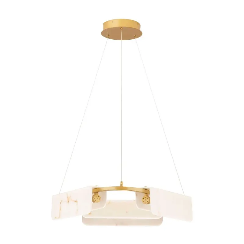 Kremowa/w kolorze mosiądzu lampa wisząca LED w dekorze marmuru ze ściemniaczem ø 63 cm Aider – Nova Luce