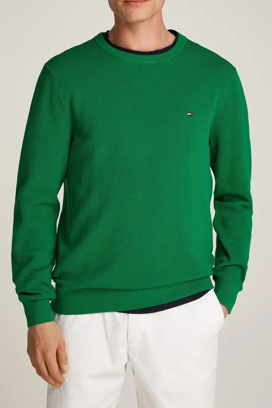 Tommy Hilfiger Essential Structure Nouveau Green Maat: XXL | Sweaters Outlet | Heren | Groen