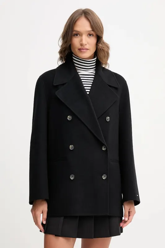 Tommy Hilfiger płaszcz z wełną