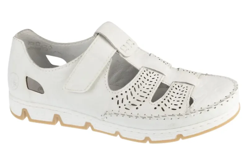 Rieker Shoes 49958-81, Damskie, Białe, półbuty, skóra naturalna, rozmiar: 38