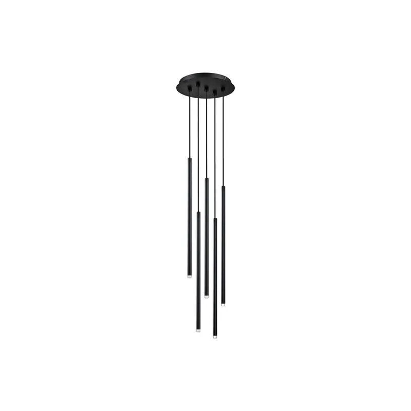 Lampa wisząca LED Zenia, czarny matowy, 5-punktowa
