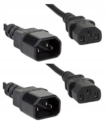 2x Przedłużacz kabla zasilającego 5 Metrów Lanberg Iec 320 C13 C14 5m Vde
