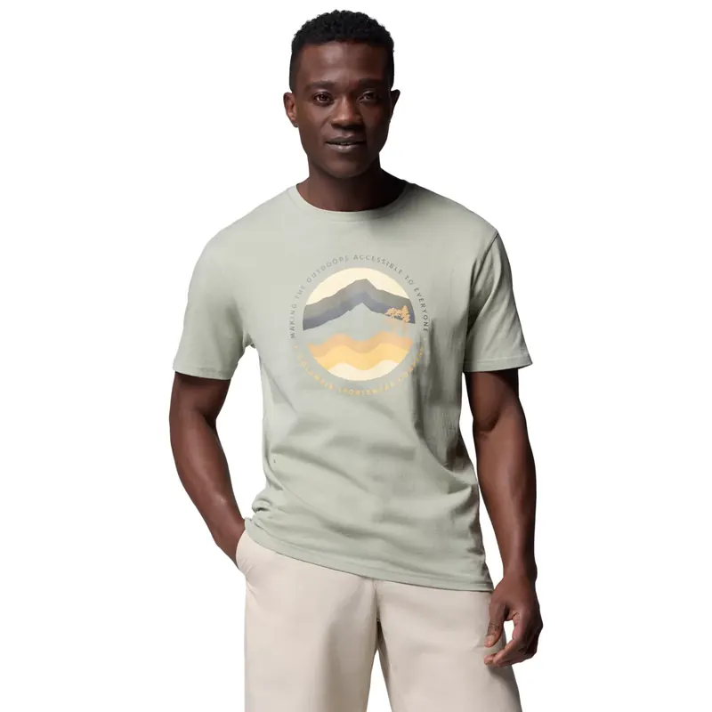 Columbia Path Lake II Graphic Tee 1934814349, Męskie, Zielone, t-shirty, bawełna, rozmiar: M