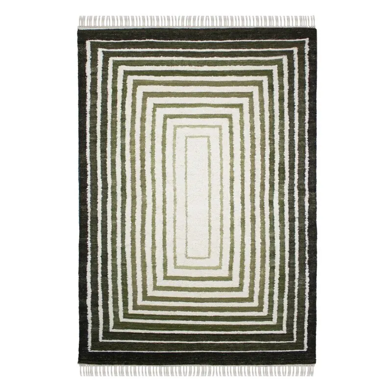 Zielony dywan z mieszanki wełny tkany ręcznie 160x230 cm Boucle Frame – Flair Rugs