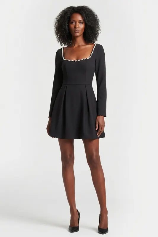 Odd Muse Pearl Dress Black Maat: S TALL | Mini Jurken Outlet | Dames | Zwart
