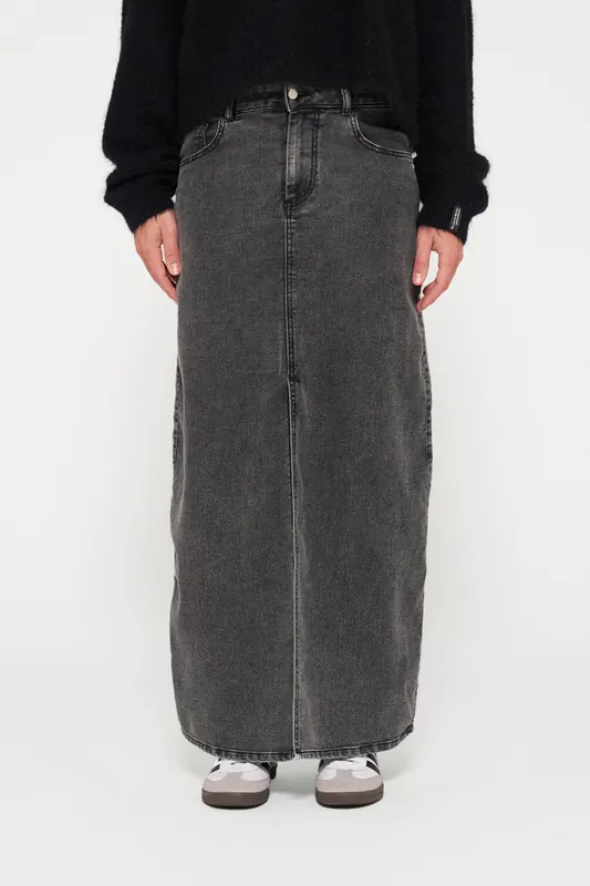 10DAYS Skirt Jog Denim Black Maat: S | Maxi Rokken Outlet | Dames | Grijs