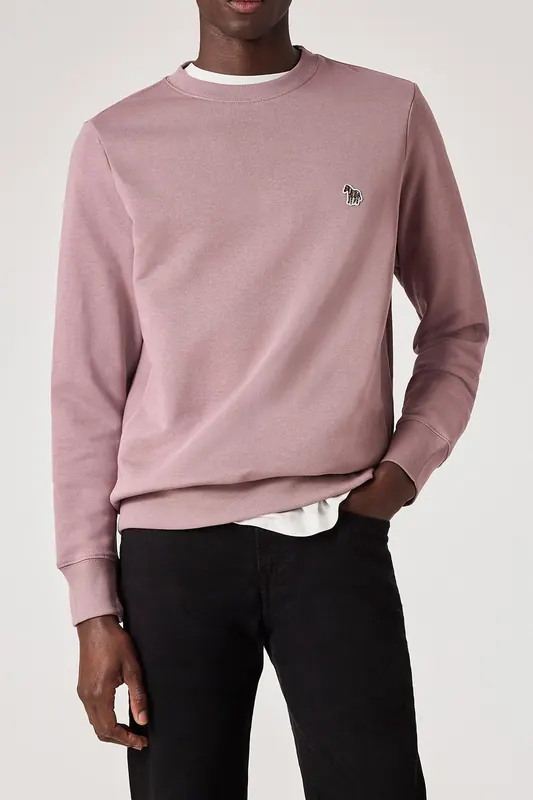 Paul Smith Mens Reg Fit Sweatshirt Zebra Mauve Maat: 3XL | Longsleeves Outlet | Heren | Paars