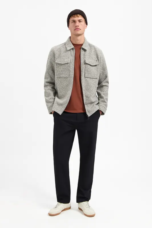 No Excess Overshirt Zipper Wool Look Grey Melange Maat: 3XL | Jassen Outlet | Heren | Grijs