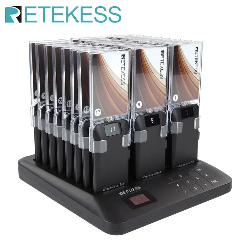 RETEKESS TD157A Restaurant Pager Wireless Calling System Coaster Buzzer With Display Board 800m PC Control For Cafe Food Truck