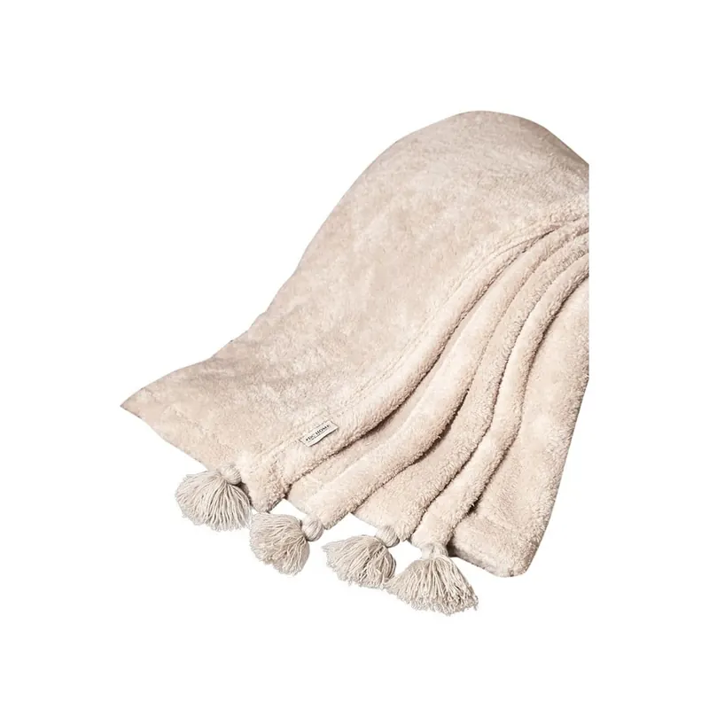 Jasnobrązowa narzuta z mikropluszu 160x200 cm Puffy – Mijolnir