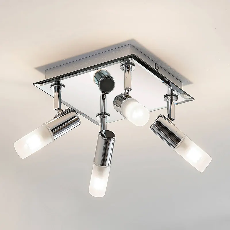 Lindby łazienkowa lampa sufitowa Zela, 32 cm, chrom, 4-punktowa, IP44